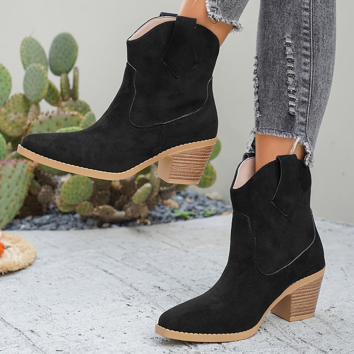 Larissa - Magas sarkú, slip-on bokacsizma