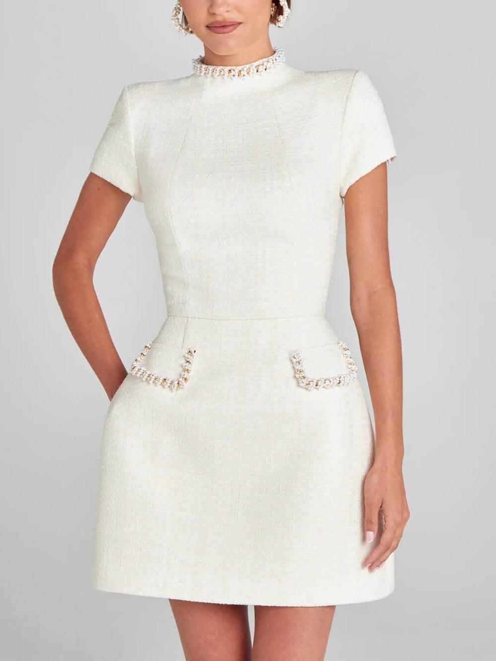 Mini Ruha Zsebekkel és Gyöngy Szegéllyel, Elegáns és Játékos - Image 6