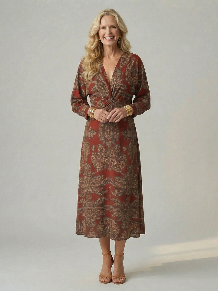 Hold | Természetes Wrap Midi Ruha