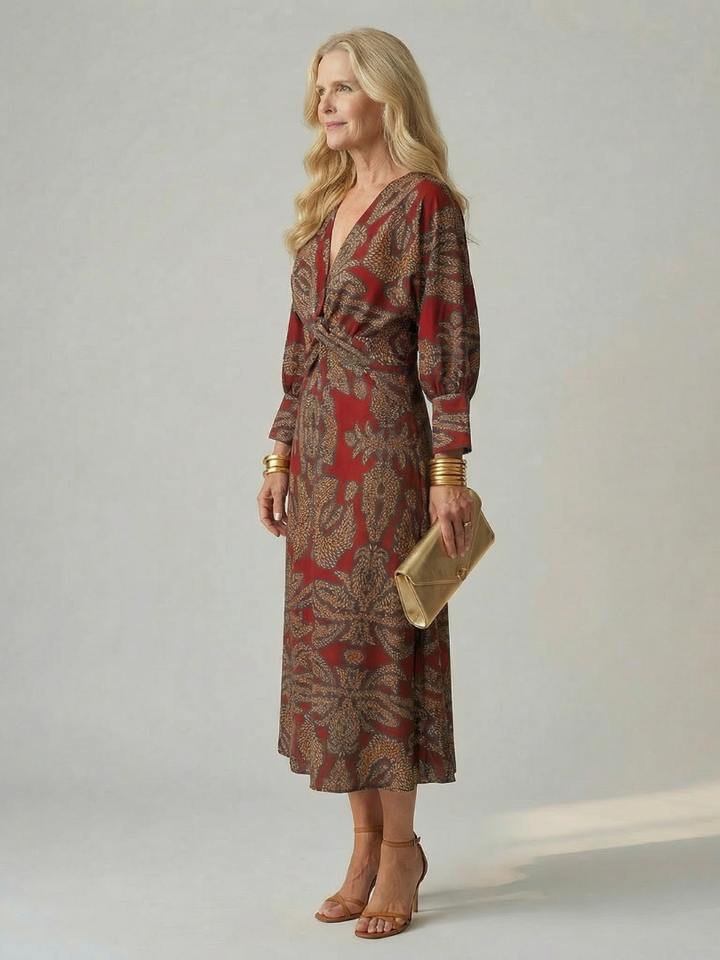 Hold | Természetes Wrap Midi Ruha