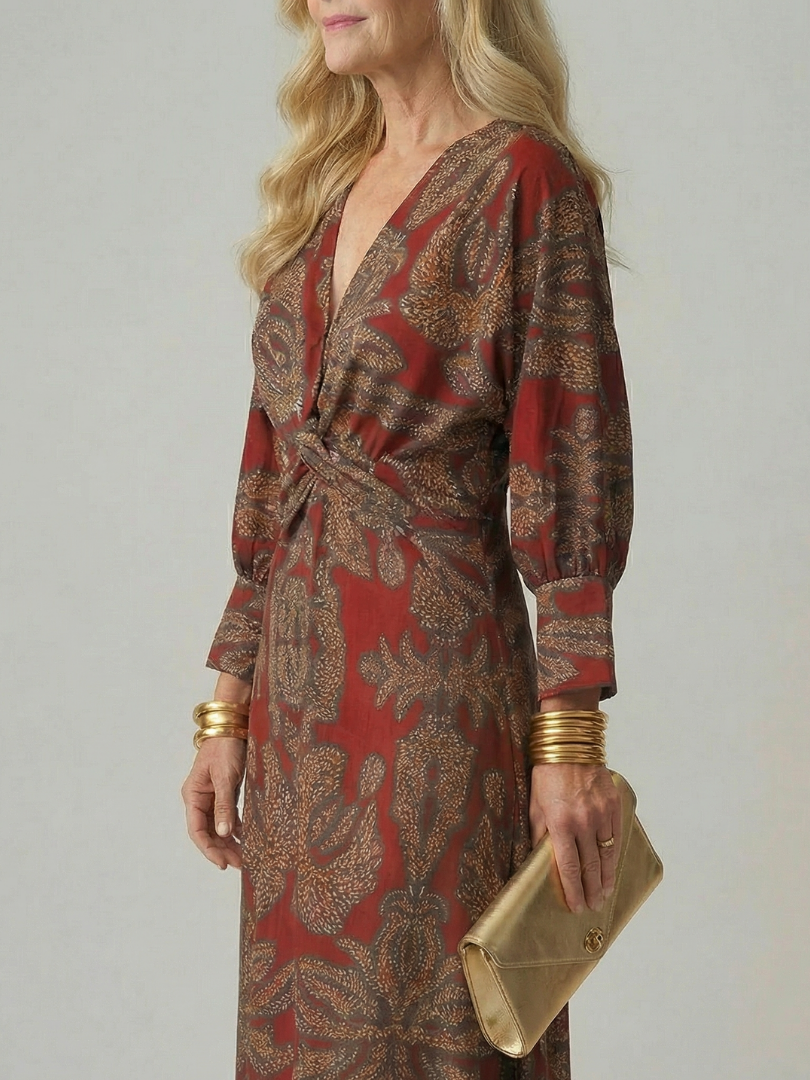 Hold | Természetes Wrap Midi Ruha