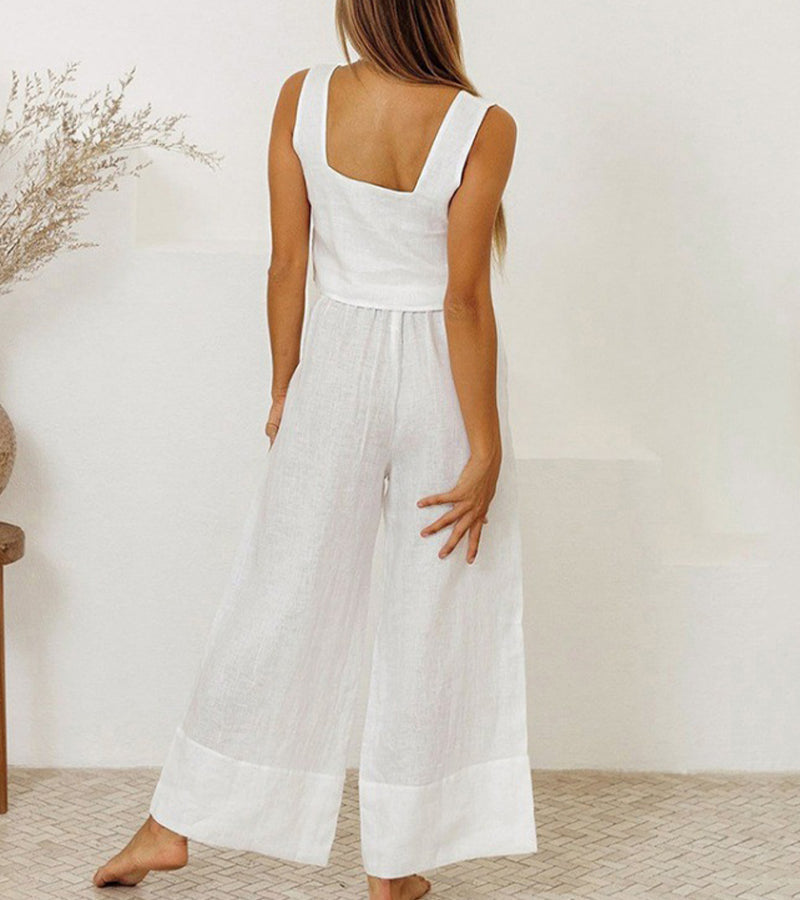 Megan | Minimalista Top és Széles Lábú Nadrág Szett