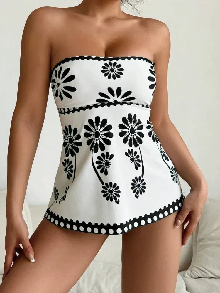 Margarita - Tankini Set met Bloemenpatroon en Buikbedekking - Image 5