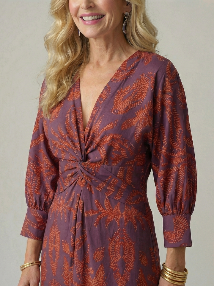 Hold | Természetes Wrap Midi Ruha