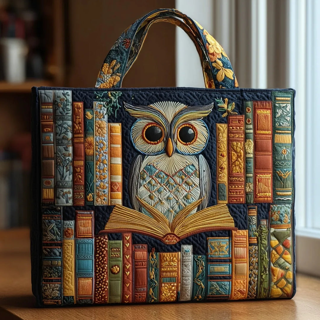 Borsa Artigianale Gufo tra Vecchi Libri - Image 1