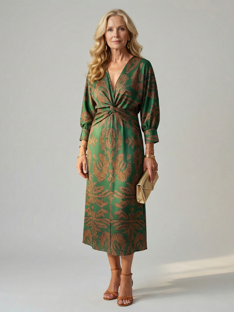 Hold | Természetes Wrap Midi Ruha