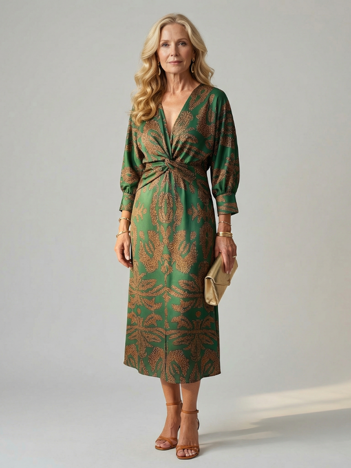 Hold | Természetes Wrap Midi Ruha