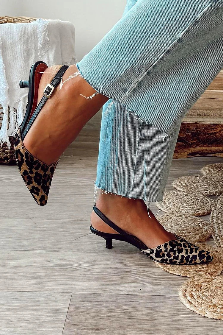 Elke – Állatmintás Slingback Magassarkú