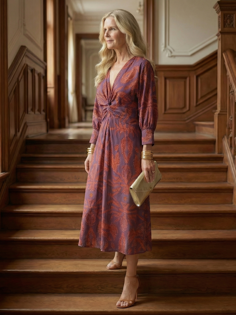 Hold | Természetes Wrap Midi Ruha