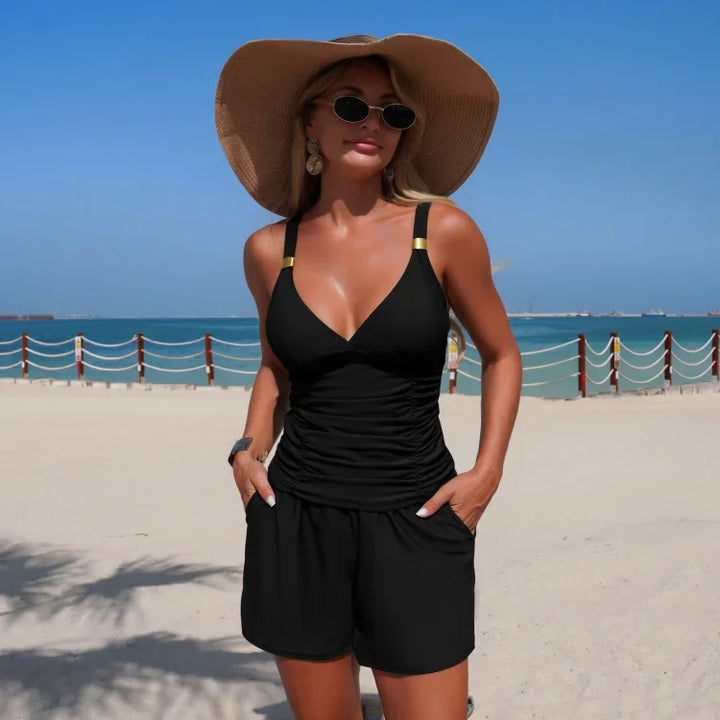 Harper - Gerimpeld tankini set met zakken - Image 2