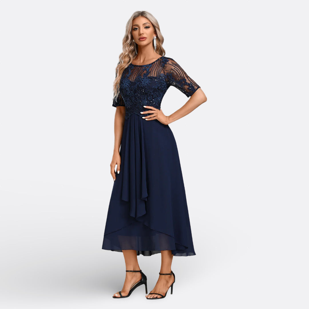 Mariana - Csipkés Ruha Rövid Ujjú