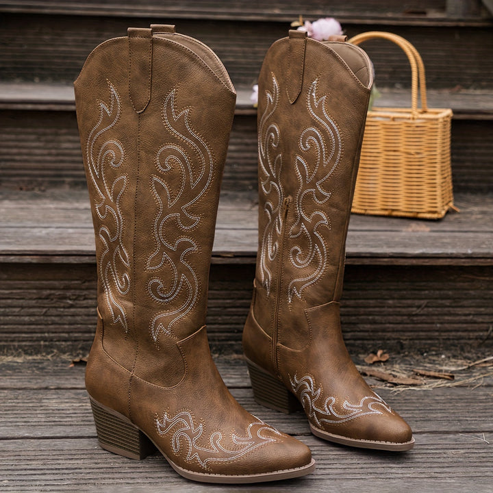 Sharina - Slip-on Retro Cowboy Csizma
