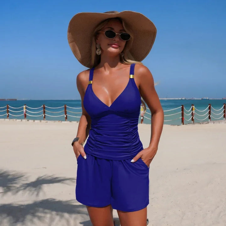 Harper - Gerimpeld tankini set met zakken - Image 3