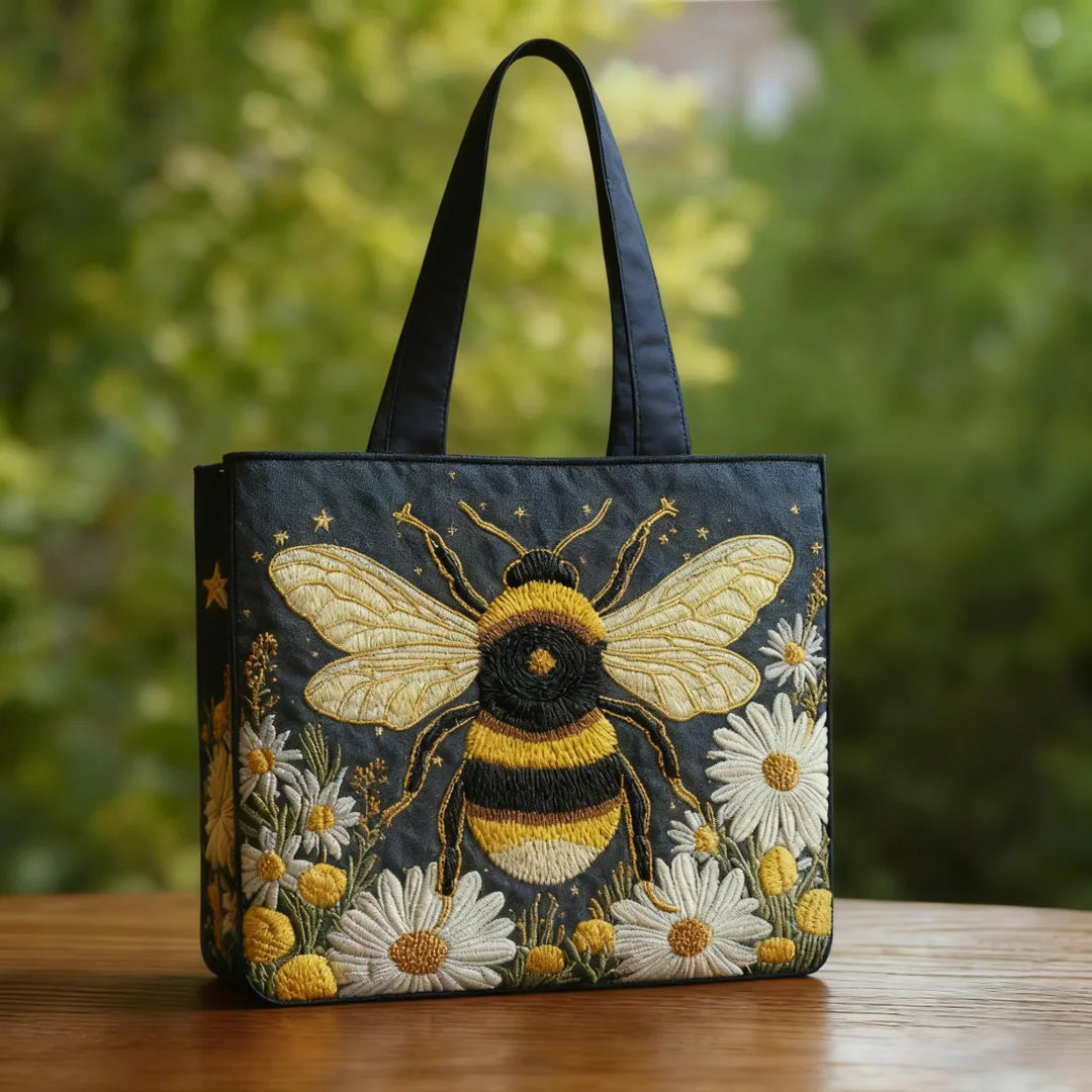 Borsa Artigianale Api con Margherite e Stelle - Image 1
