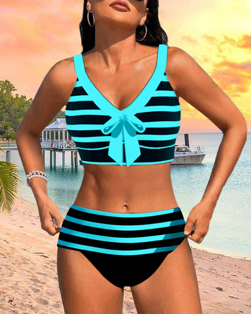 Lula - Hoge taille gestreepte bikini - Image 11
