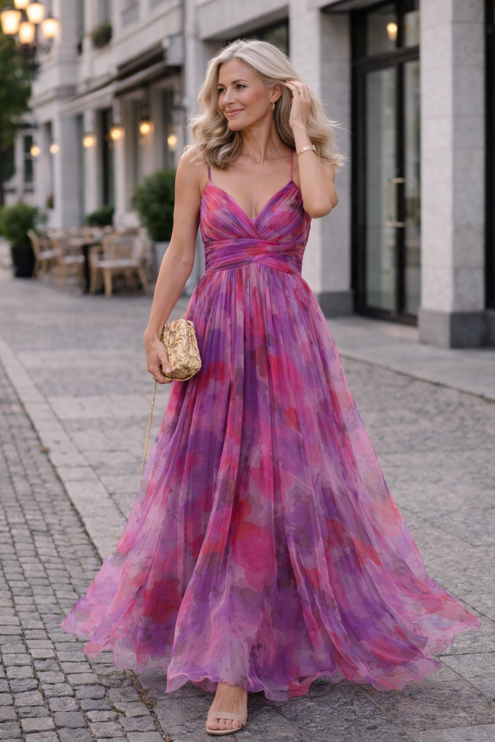 Lena – Virágmintás Maxi Ruha