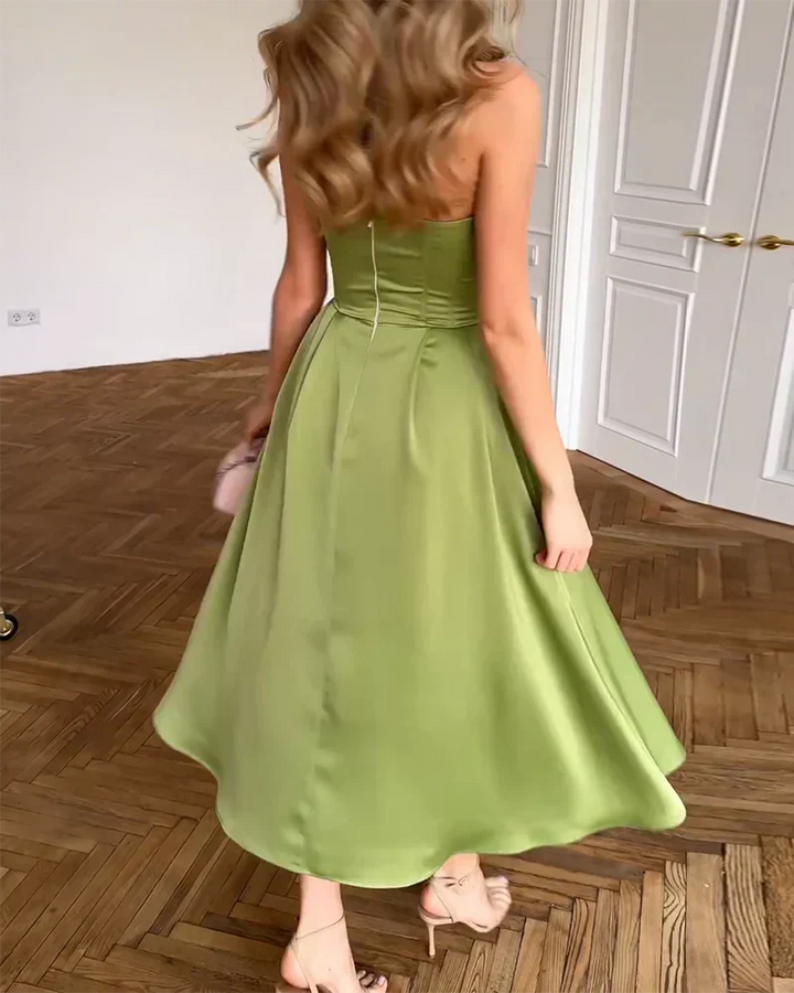 Éva | Elegáns Midi Pánt Nélküli Ruha - Image 6