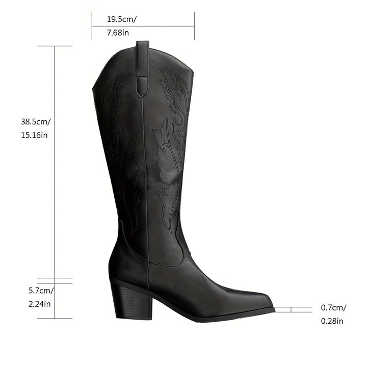 Hellen - Fekete Fonott Cowboy Csizma