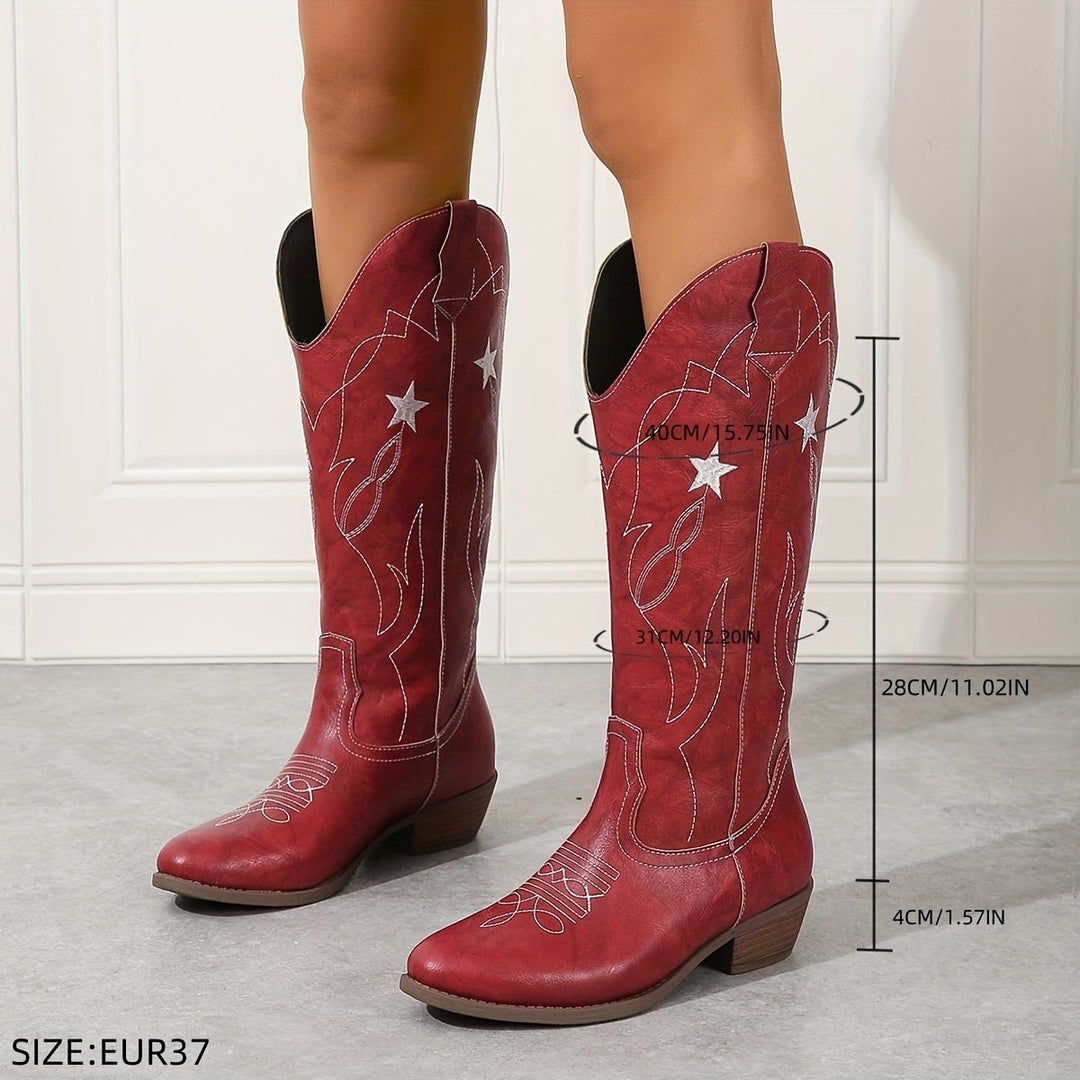 Indi - Piros Csillagos Cowboy Csizma