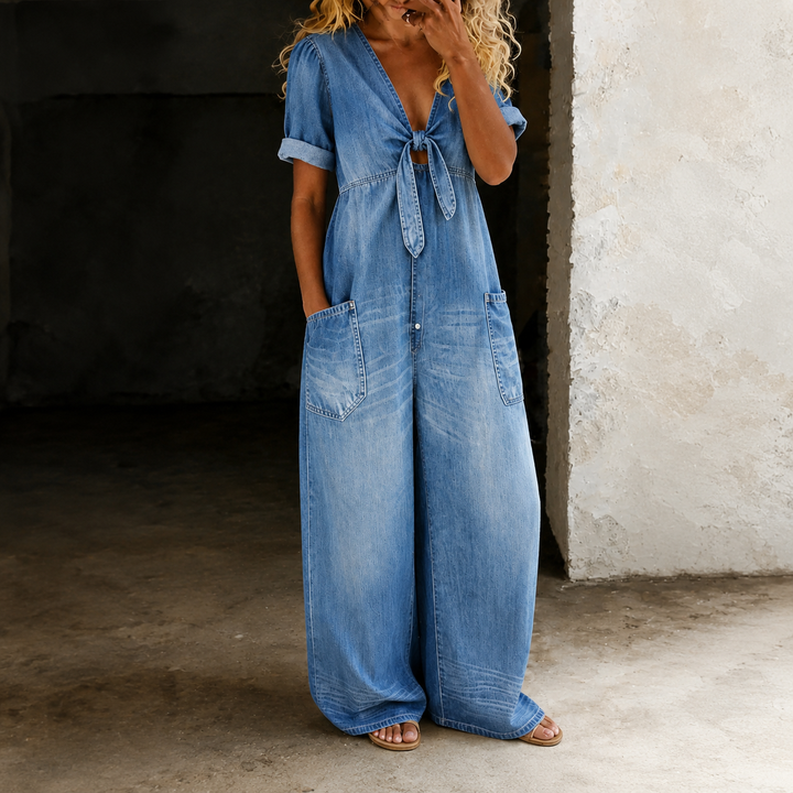 Maya | Tuta Denim a Gamba Larga - Image 2