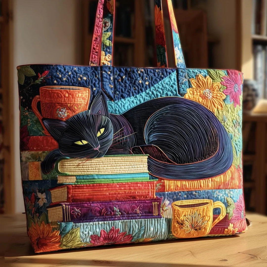 Borsa Artigianale Chat Noir con Libri e Tazze - Image 1