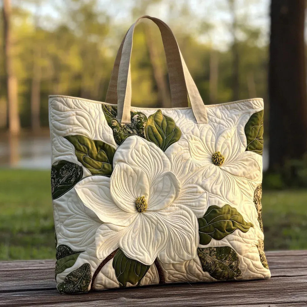Elegante Borsa Trapuntata con Motivo Floreale - Image 1