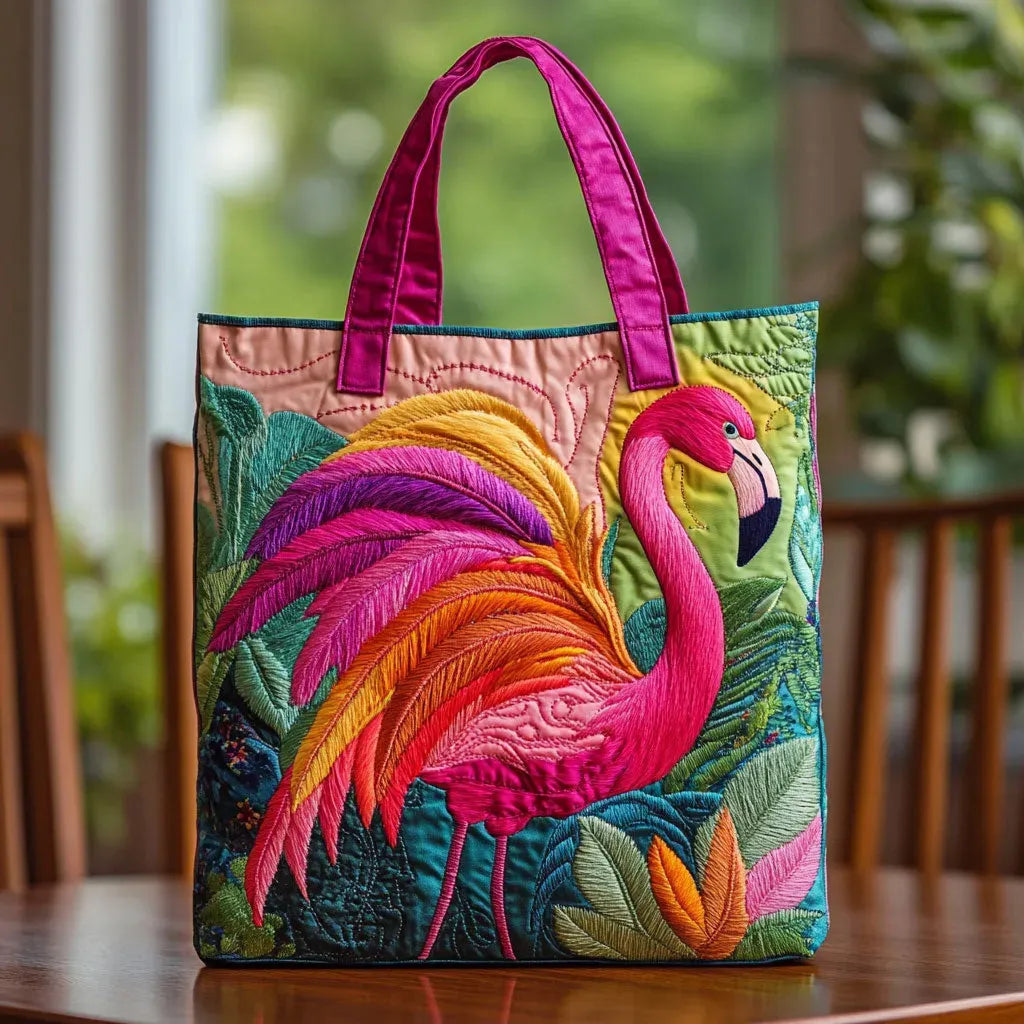 Borsa a Spalla Imbottita con Fenicottero - Image 1
