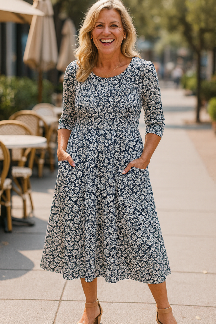 Meliora | Mindennapi Elegancia Midi Ruha – Feszesítő Kényelem, Időtlen Magabiztosság (S-5XL)