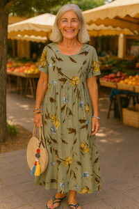 Lucie | Vintage Virágmintás Maxi Ruha - Könnyű, Kedvező és Effortlessly Elegáns