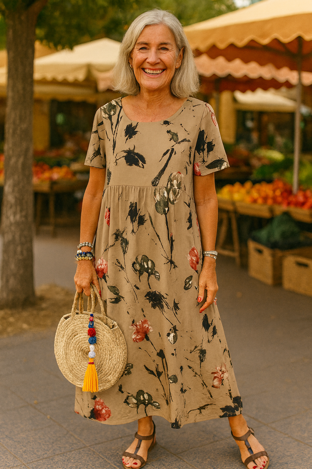 Lucie | Vintage Virágmintás Maxi Ruha - Könnyű, Kedvező és Effortlessly Elegáns