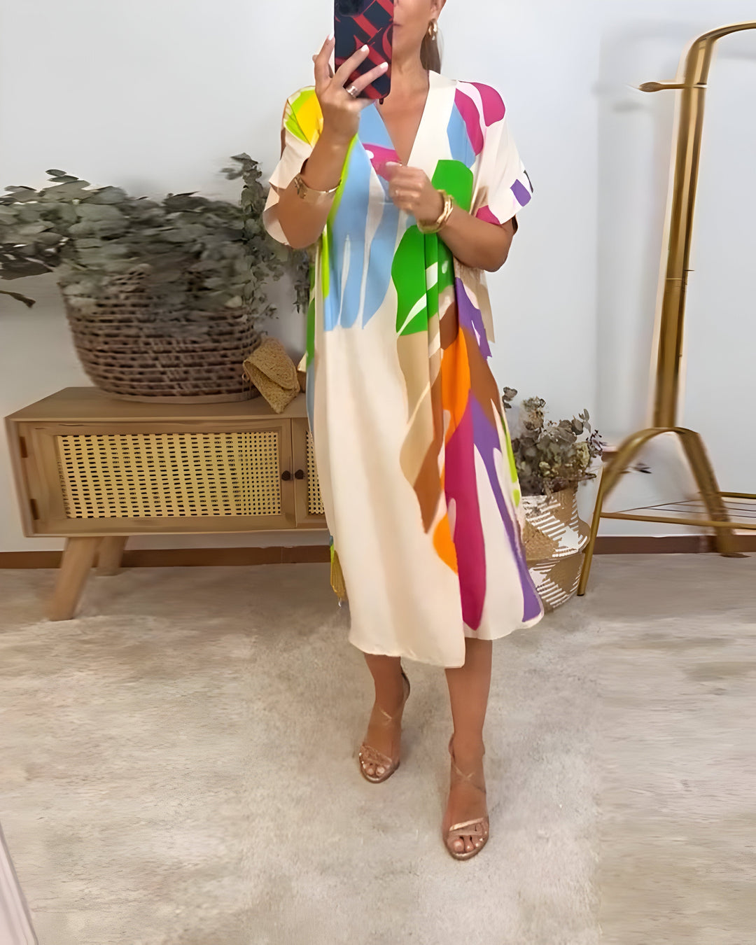 Rianna - Absztrakt Mintás Ruha