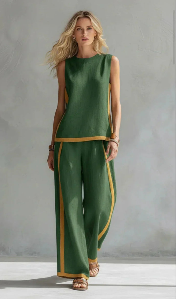 Ursula – elegáns-sportos mellény és nadrág szett kéttónusú kivitelben - Image 3