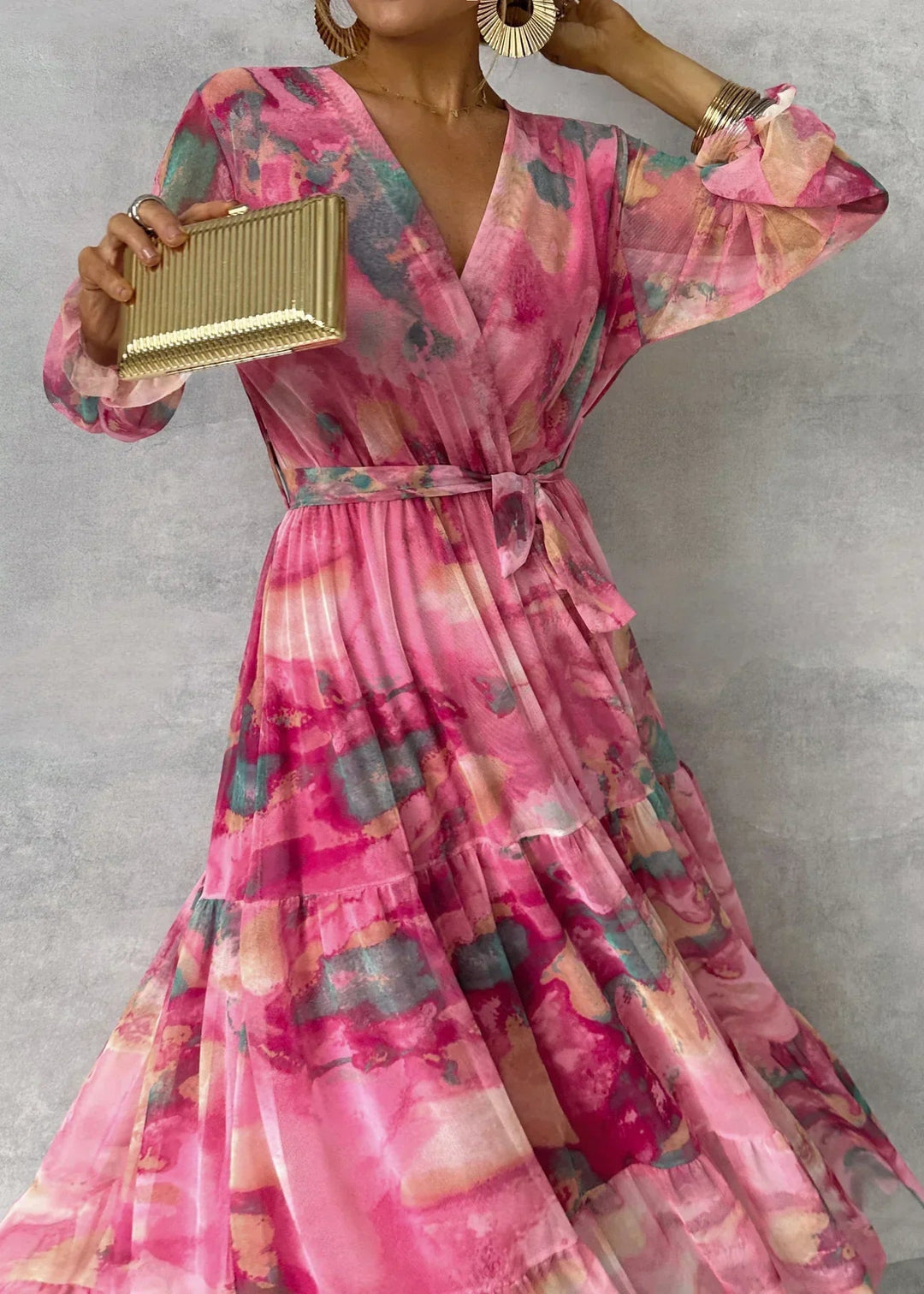 Éva | Virágmintás átlapolós ruha - Image 5