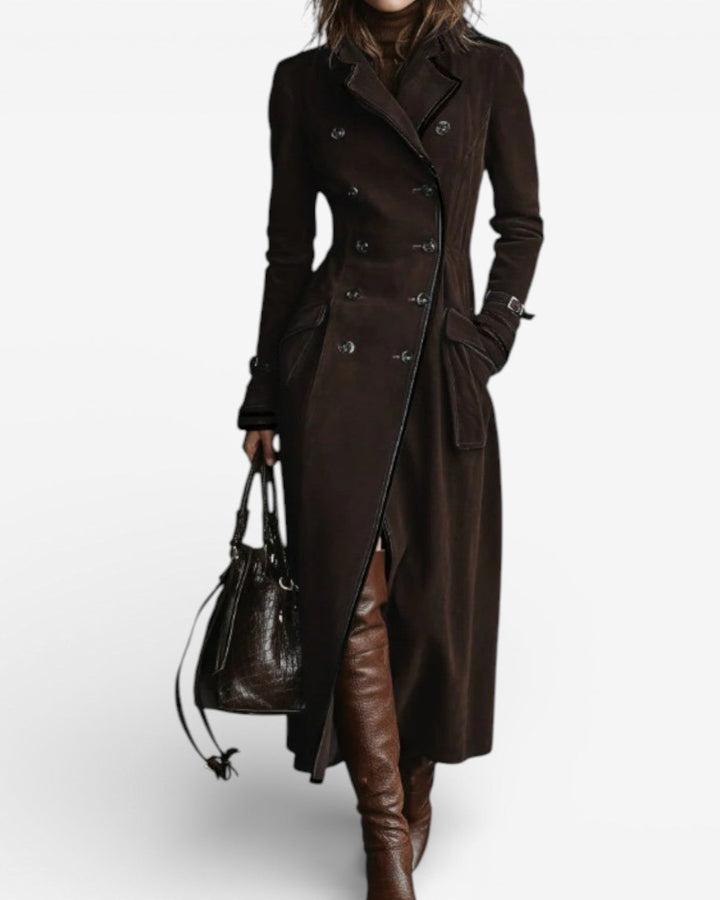 Nathalie – Suede Trench Coat