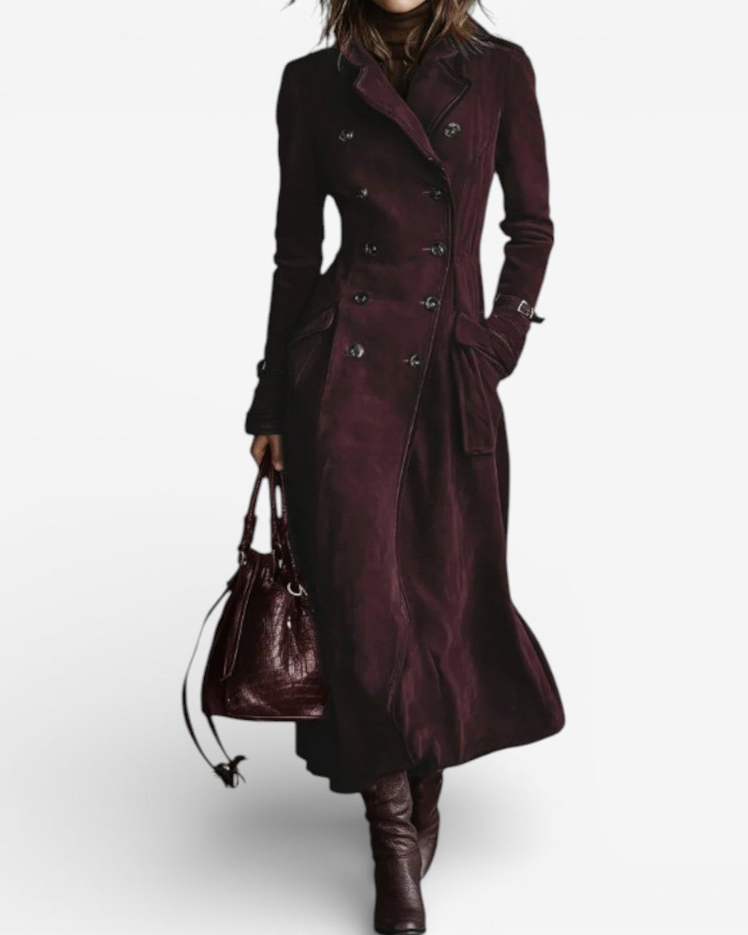 Nathalie – Suede Trench Coat