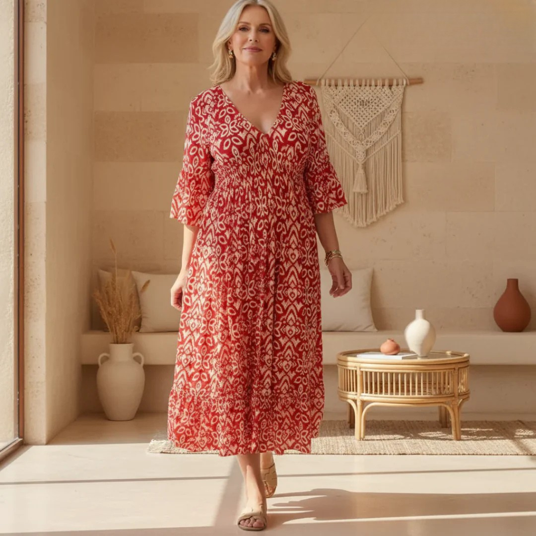 Lillia – Boho Nyomott Ruha