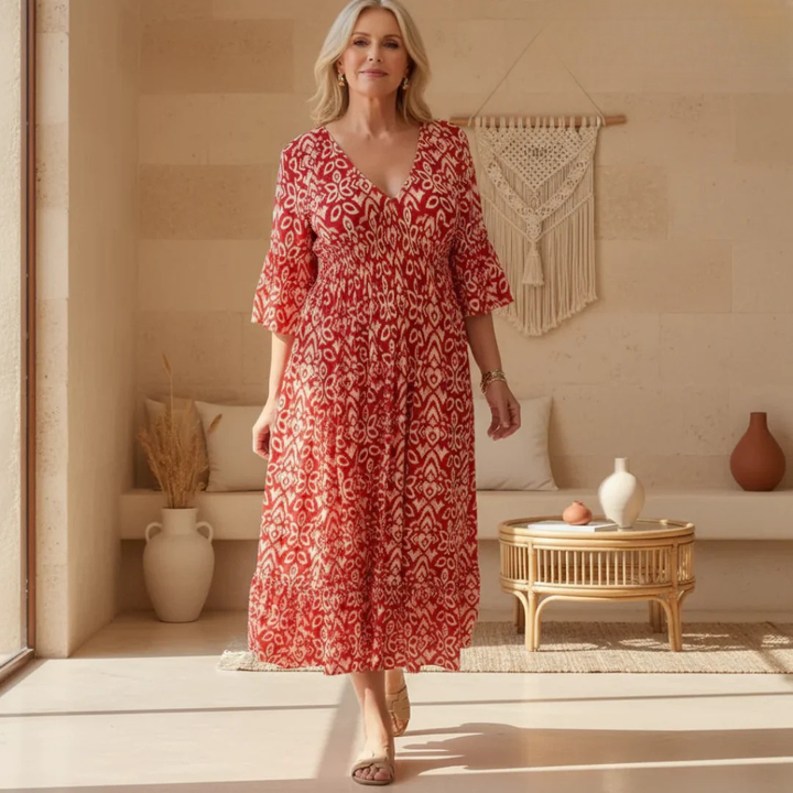 Lillia – Boho Nyomott Ruha