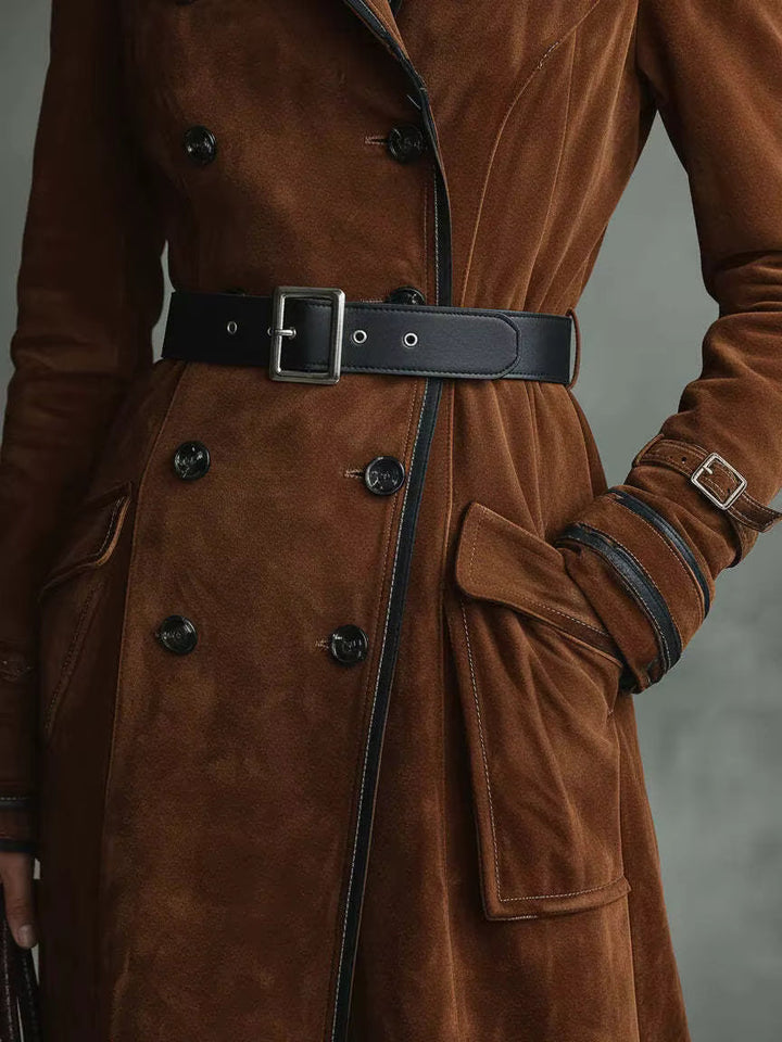 Nathalie – Suede Trench Coat