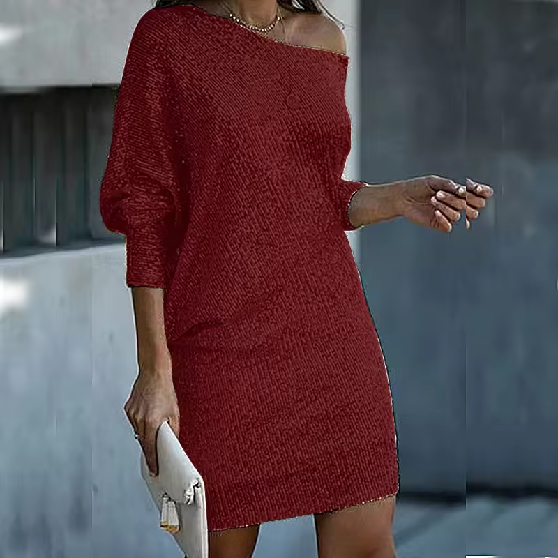 Elegáns Mini Ruha Paillettes-szel Vállnélküli - Image 8