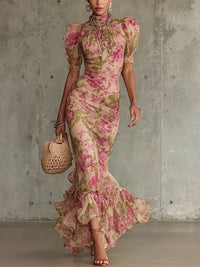 Rosalie™ | Vintage Rózsás Maxi Ruha