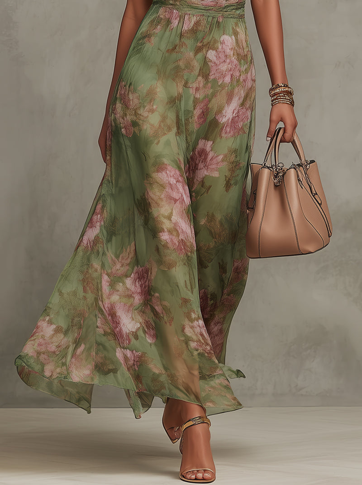 Éva Elegáns Virágos Maxi Ruha - Image 6