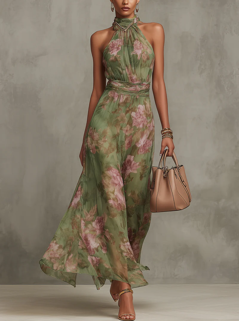 Éva Elegáns Virágos Maxi Ruha - Image 3