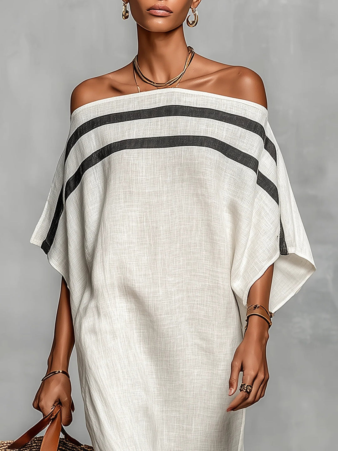 Aveline™ | Off-Shoulder Maxi Ruha Batwing Ujjakkal