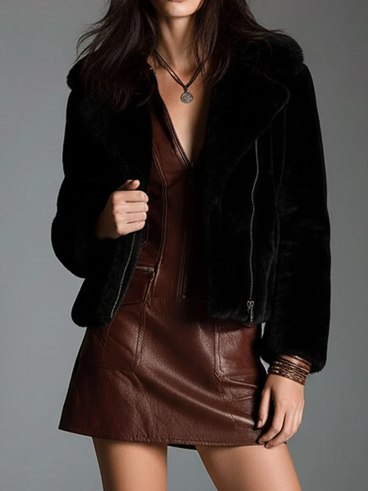 Mini Zip-Up Ruha Öko-Bőr Csokoládébarna - Image 10