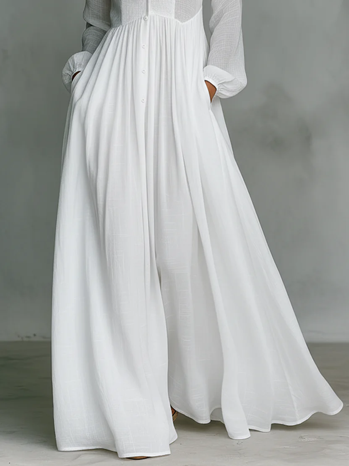 Léonie™ | Magas Nyakú Minimalista Maxi Ruha