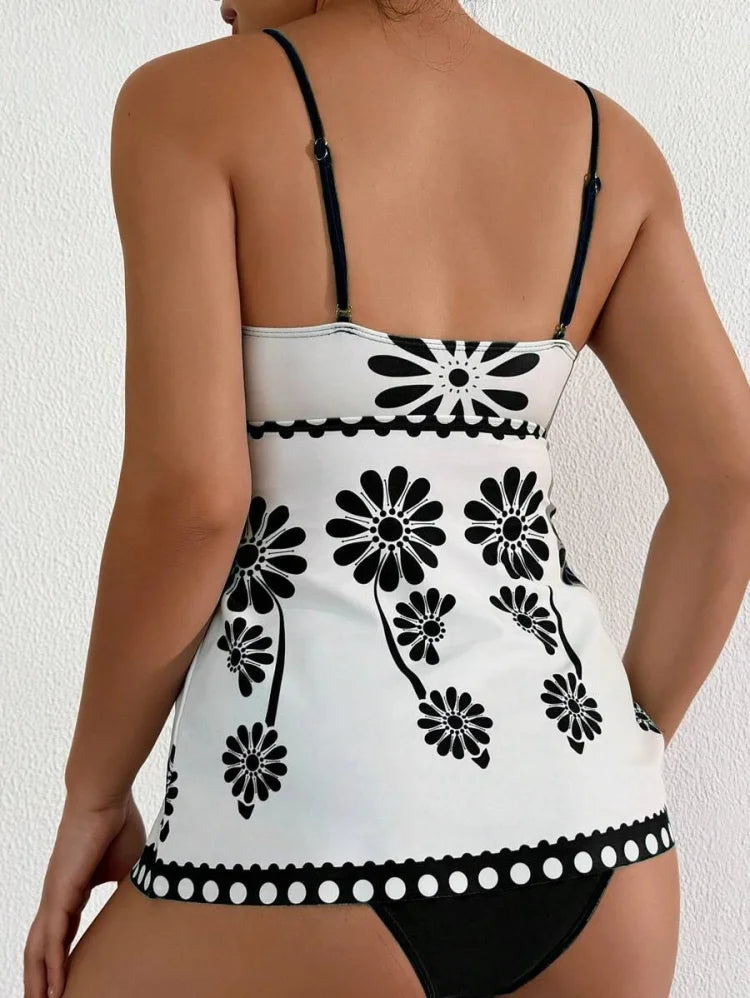 Margarita - Tankini Set met Bloemenpatroon en Buikbedekking - Image 3