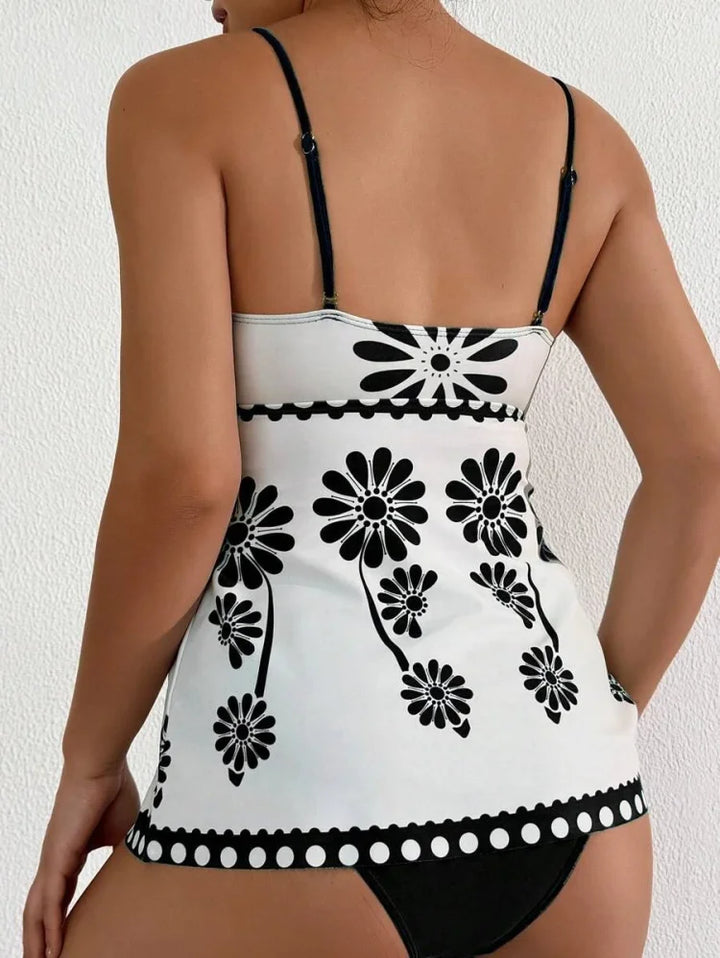 Margarita - Tankini Set met Bloemenpatroon en Buikbedekking - Image 3