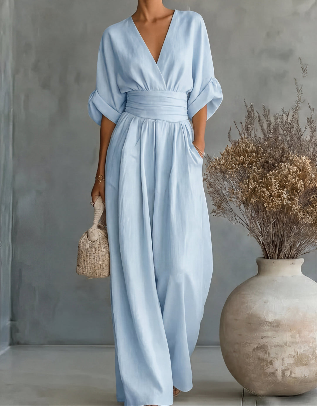 Daniela - Mono elegante de escote en V y pierna ancha - Image 10