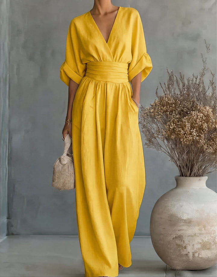 Daniela - Mono elegante de escote en V y pierna ancha - Image 11