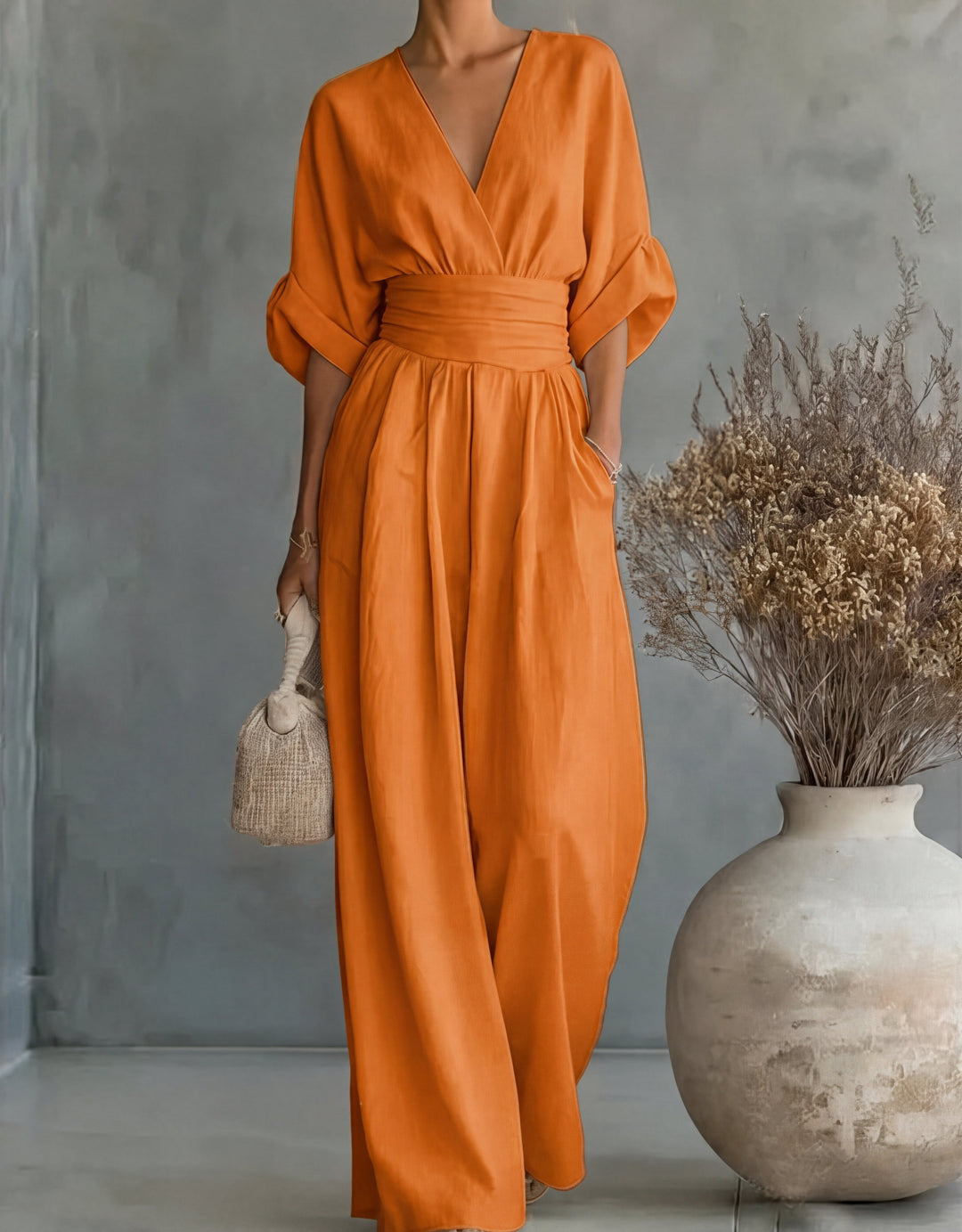 Daniela - Mono elegante de escote en V y pierna ancha - Image 13
